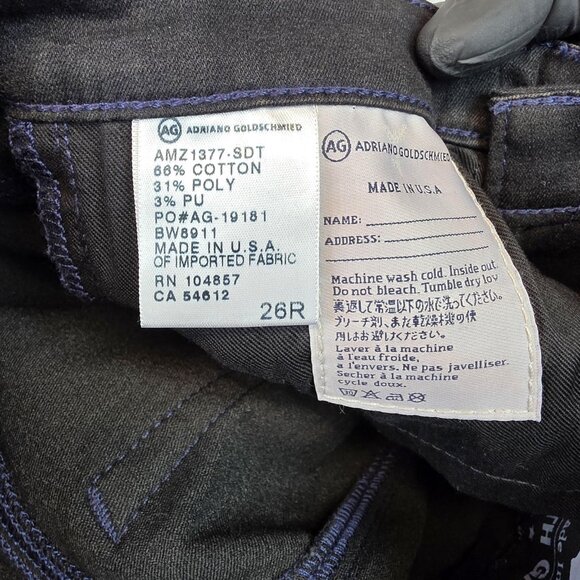 AG Adriano Goldschmied Jeans Womens 26R Blue Coated Stevie Ankle Slim Straight - Picture 14 of 15